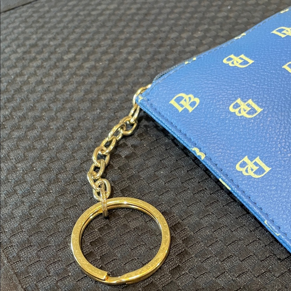 Dooney & Bourke Blue and Gold Monogram Wristlet - Picture 3 of 8